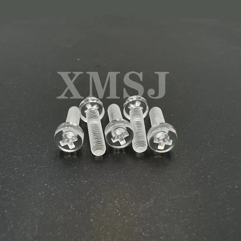 

50 шт. M3 M4 акриловый прозрачный пластиковый крестообразный Винт с круглой головкой крестообразный болт Метрическая Резьбовая длина = 4-25 мм