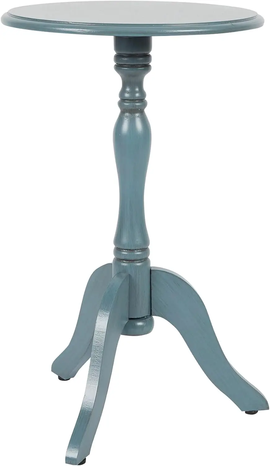 

Pedestal Accent Side Table, 24" x 15" x 15", Antique Arctic Blue