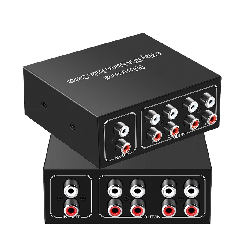 Новый двунаправленный 4-полосный стерео аудиопереключатель RCA 1 в 4 выхода или