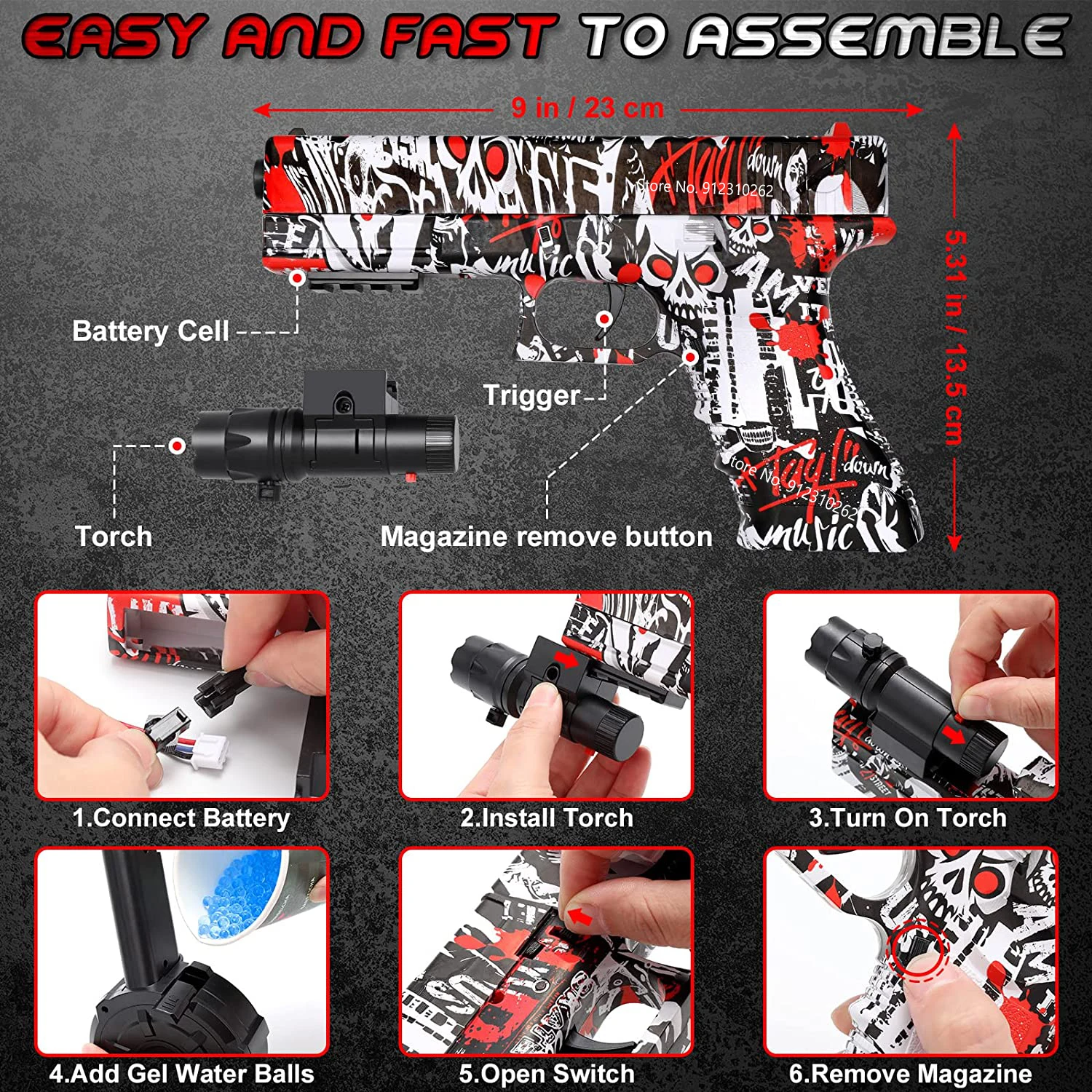Новый Цвет Электрический Desert Eagle Airsoft X-2 Glock Gel Blaster игрушечный пистолет-брызговик