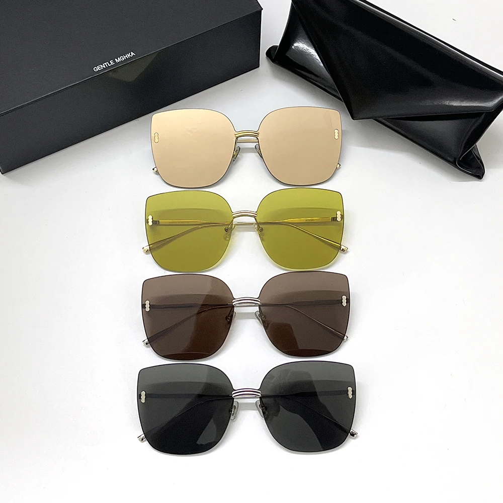 MODM-Gafas de sol de oro rosa para hombre y mujer, lentes de sol femeninos con montura de Metal, de marca de lujo y diseño suave