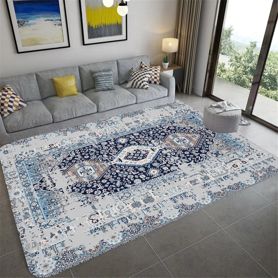 

Persian style felt carpet antifouling coffee table decor mat Modern fashionable living room balcony bedroom anti-skid floor mats