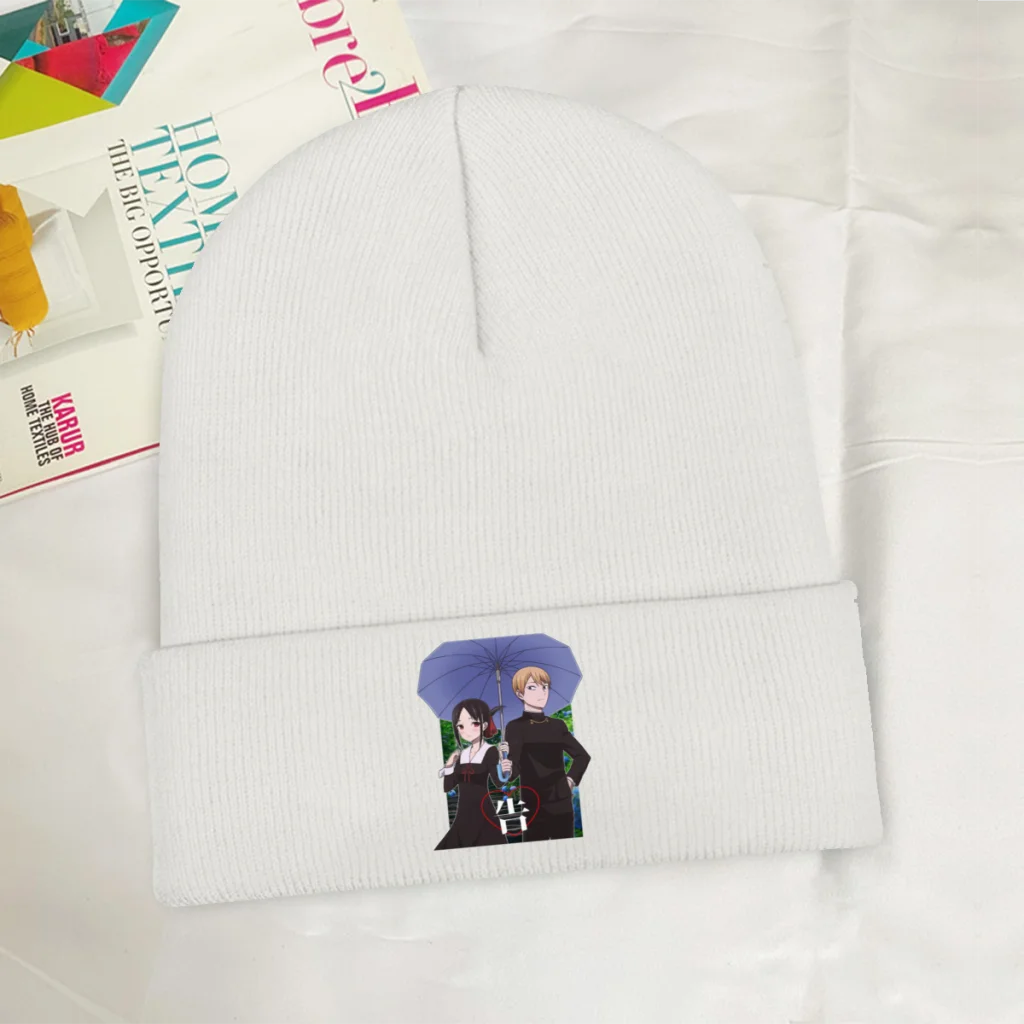

Vaporwave 90s Aesthetic Skullies Beanie Kaguya Sama Love Is War Anime Knitted Bonnet Adults Warm Cap Kawaii Brimless Elastic Hat