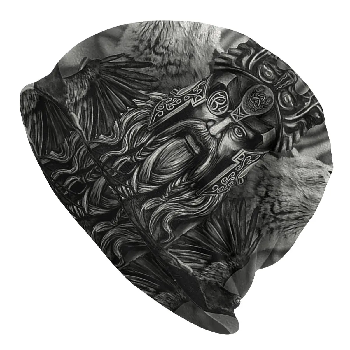 

Odin Father Lioudmila Perry Bonnet Hat Vintage Outdoor Skullies Beanies Hats Viking Mythology Men Women Knitting Hats Warm Cap