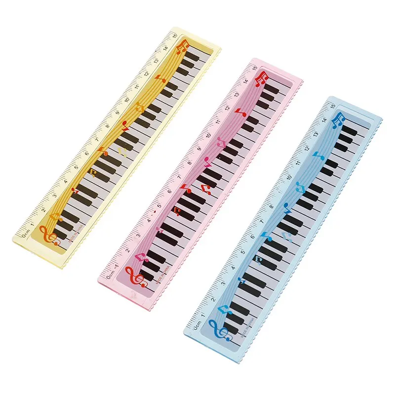 

1Pc Creative 15cm Cute 1pc Cartoon Piano Musical Note Ruler Bookmarks School Student Ruler Gift Ruler Color Random