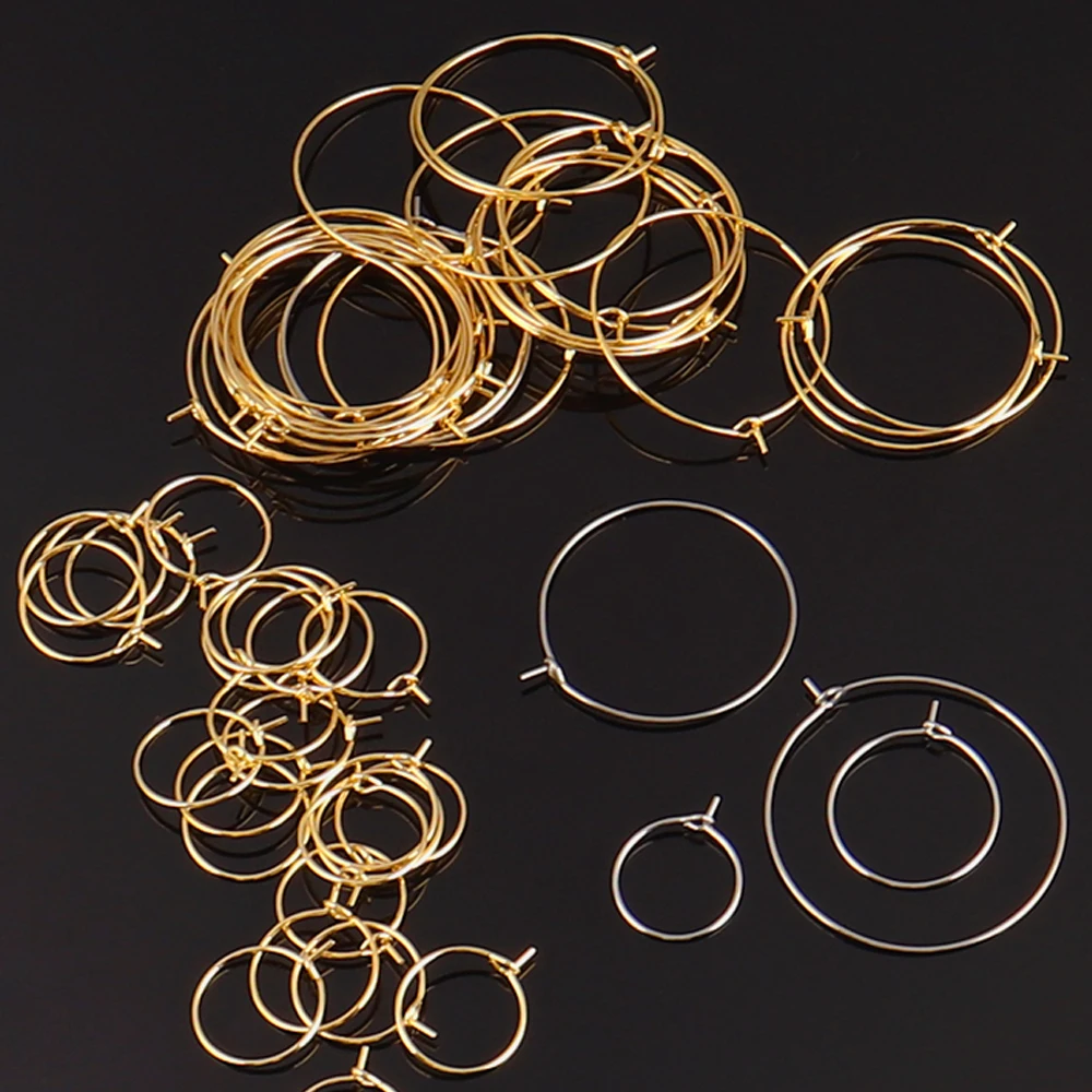 

20pcs 316 Stainless Steel Big Circle Earwire DIY Jewelry Findings Wires Hoops Earrings Supplies Accessories for Jewelry Making