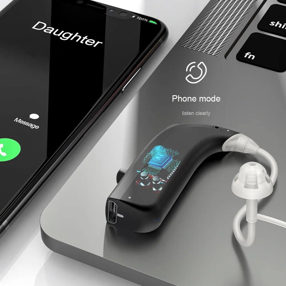 

Мини перезаряжаемый слуховой аппарат Bluetooth цифровой слуховой аппарат Регулируемый тональный усилитель звука портативный глухой