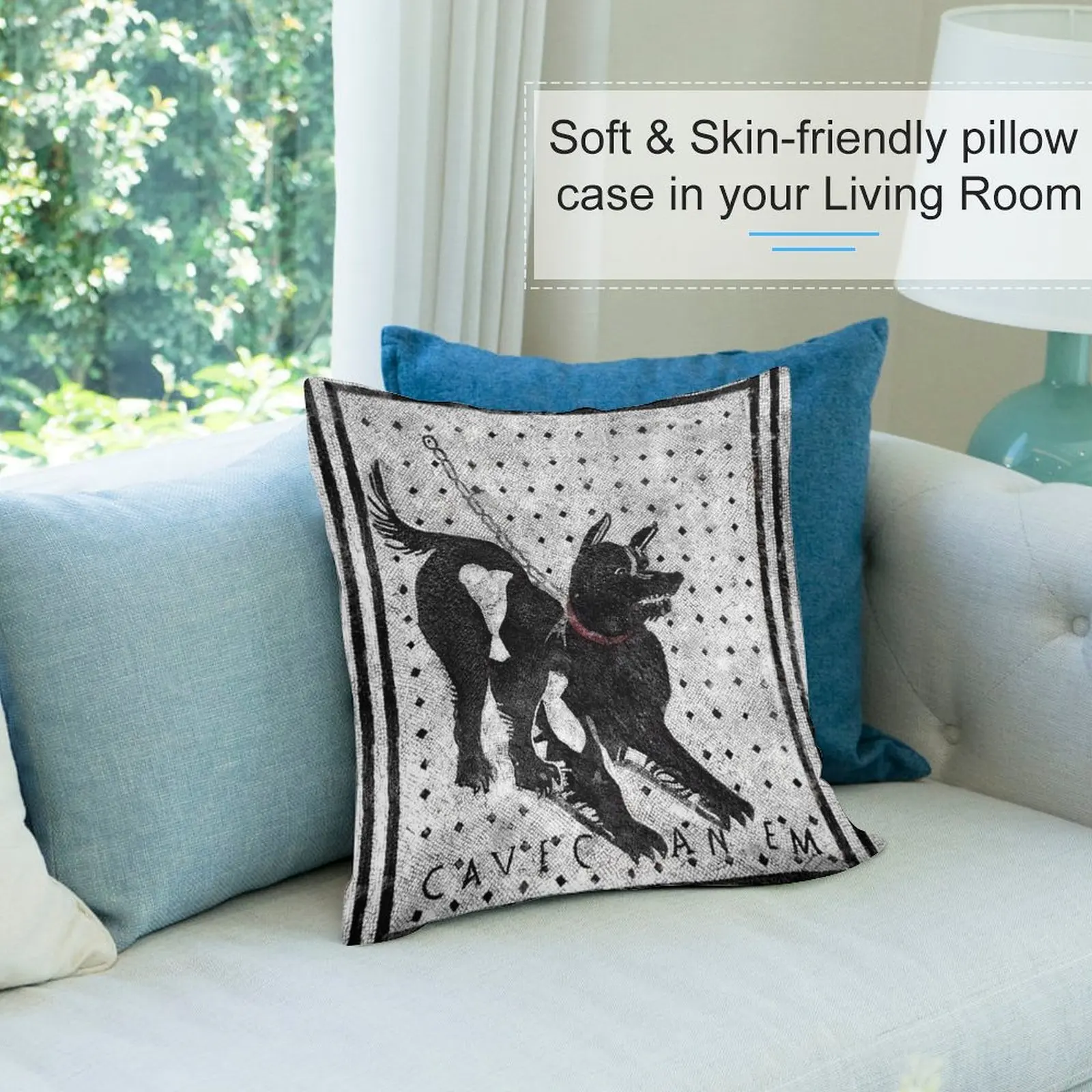 Декоративная подушка пещера Canem-Остерегайтесь собаки-Помпеи Латинская мозаика