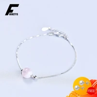 fashion 925 silver jewelry bracelet with created crystal gemstone simple hand accessories for girl wedding birthday party gifts