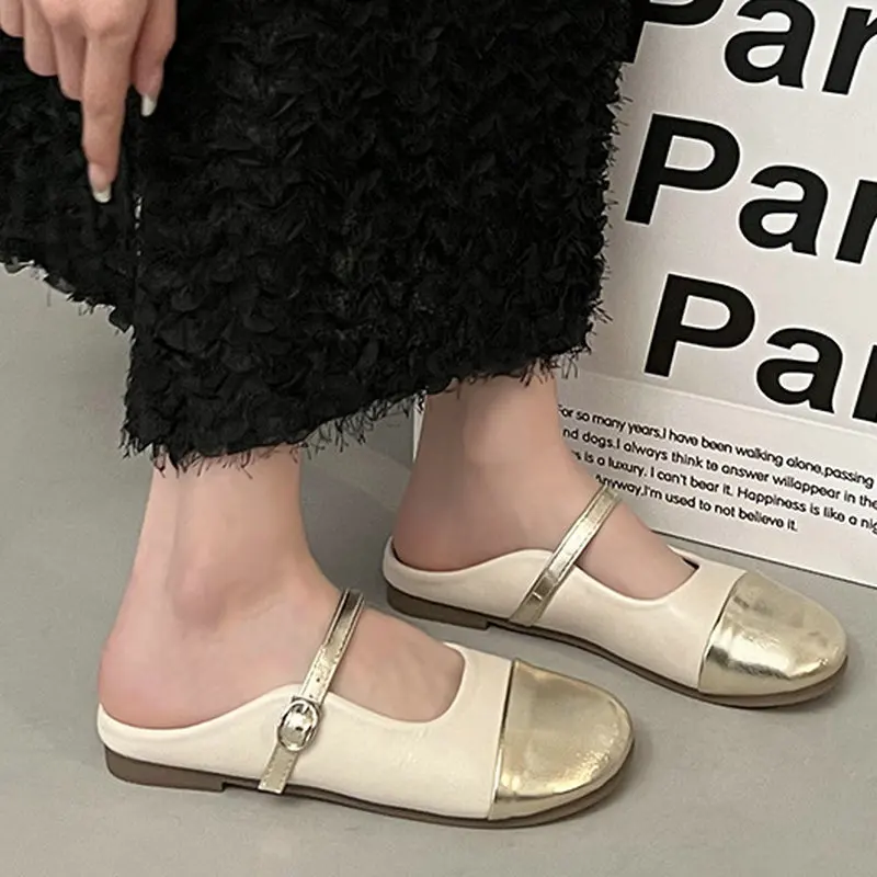 New Women's Flat Shoes 2023 Summer Mixed Colors Open Toe Women's Slippers Outdoor Slip on Casual Shoes Female Zapatos Para Damas