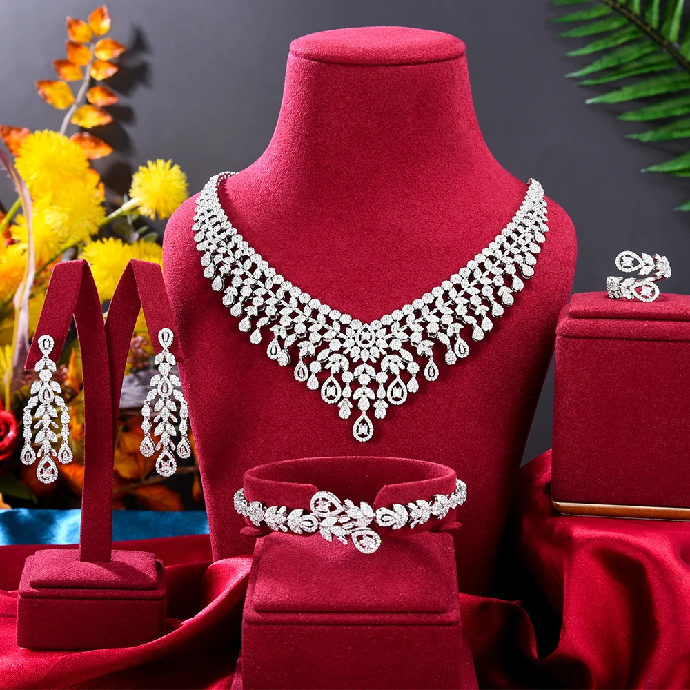 

GODKI New Trendy Pearl UAE Jewelry Sets For Women Wedding Party Zircon CZ African Dubai Bridal Jewelry Set Dance Party