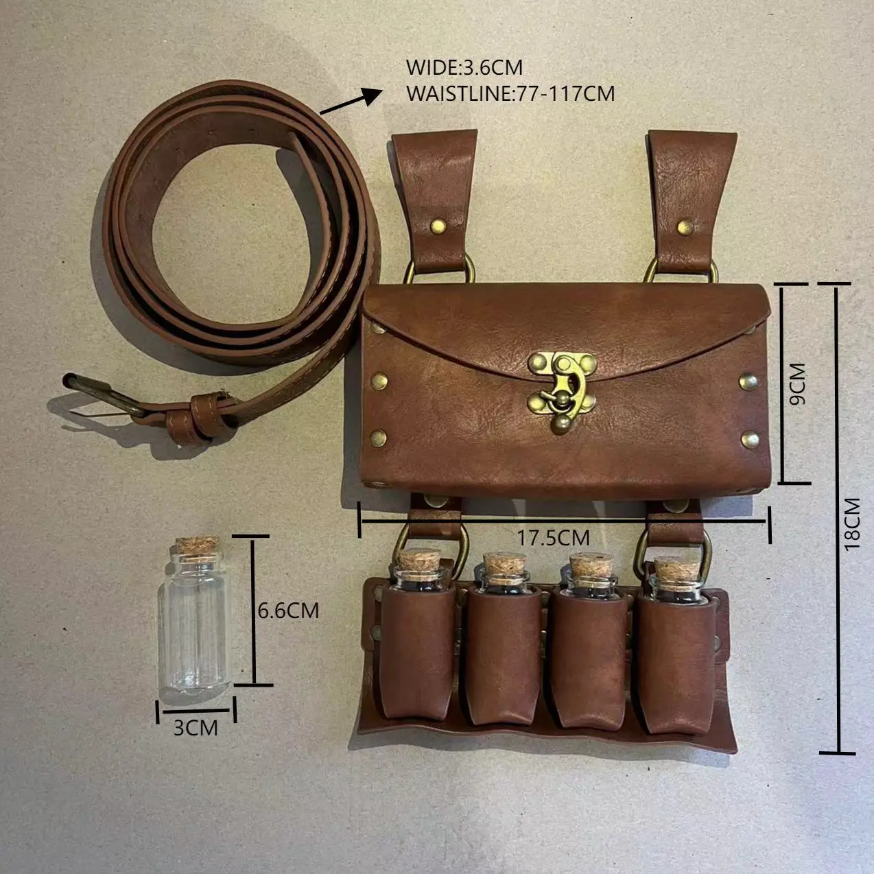 Средневековый рыцарь полиуретановая сумка на пояс со стеклянной магической