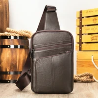 new fashion multifunctional chest bag casual trend shoulder bag men soft top layer cowhide leather wallet outdoor travel packs