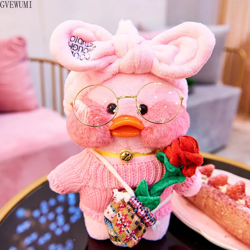 

Stuffed Duck Dolls Soft Animal Pillow for Kids Children Girls Birthday 1pc 30cm Lovely LaLafanfan Cafe Duck Plush Cartoon Toys