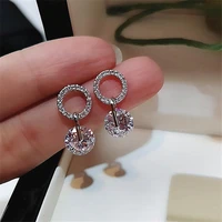 crystal round diamond hoop earrings for women design small earrings for women girls fashion party jewelry gifts