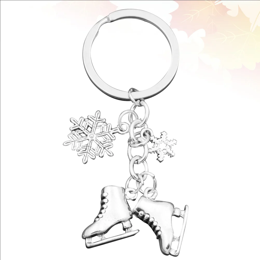 

Keychain Key Ring Skating Snowflake Pendant Charm Ice Keyring Christmas Chain Purse Hanging Ornaments Gifts Charms Keychains
