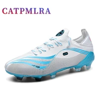 2021 trend 37 46 latest soccer cleats new genuine leather professional men long spike shoes rubber sole womens football hall