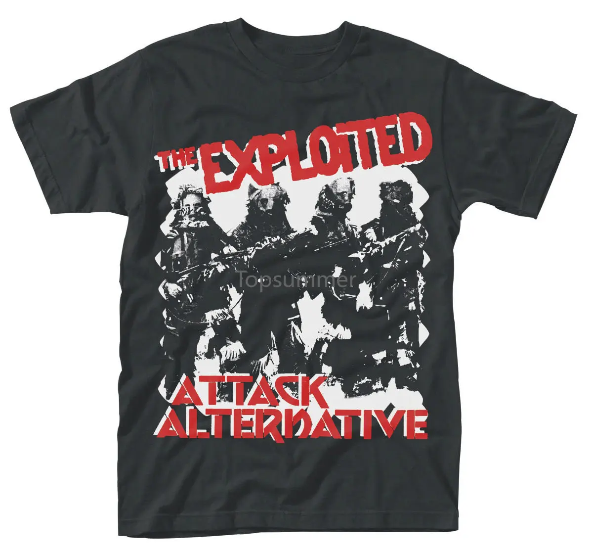 

The Exploited Attack T-Shirt Neu Und Offiziell T Shirts Casual Brand Clothing Cotton Summer Man Tops Tees New Plus Size