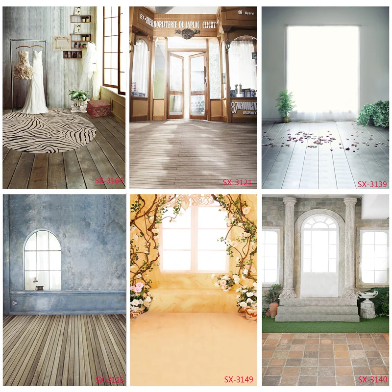 

Vinyl Photography Backdrops Prop Flower Wood Floor Castle Wedding Theme Photo Studio Background 2157 YXFL-55