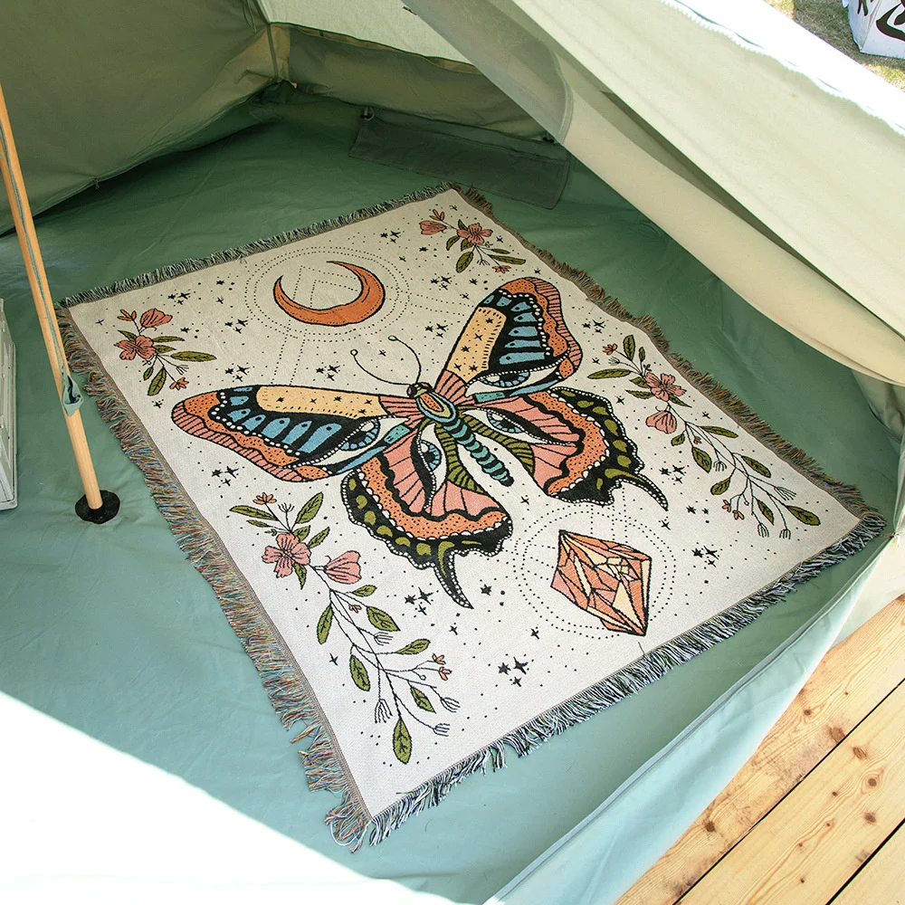 

Nordic Throw Blanket Butterfly Bohemian Home Decor Camping Bed Sofa Towel Couch Chair Slipcover Woven Blankets Picnic Carpet Mat