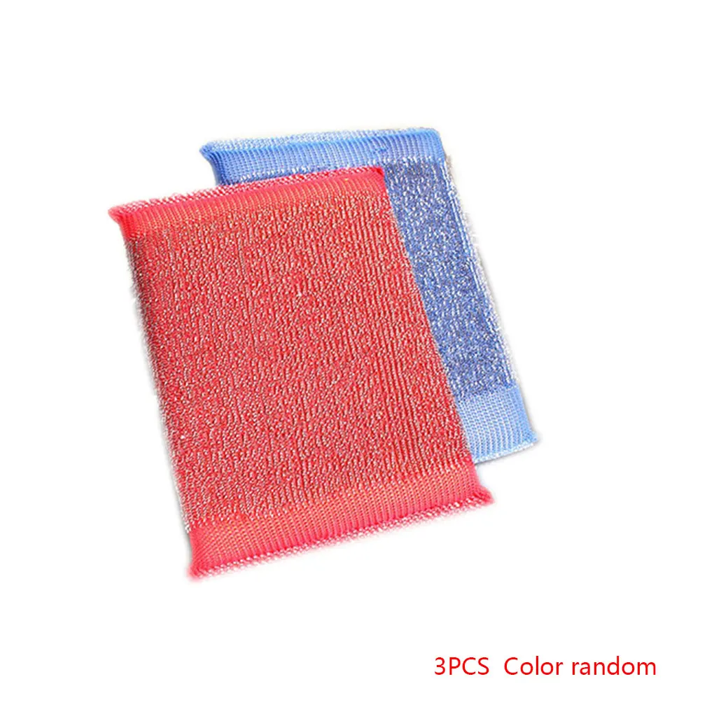

steel scrub pads rectangle sponge cleaner metal scouring pads dish cleaning pads sponge scrubber Cleaning Tool Color Random