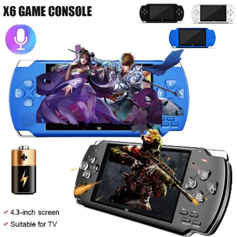

X6 4.3 Inch Game Console Portable Arcade Simulator Game Console 8GB Handheld Game Console Dual Rocker Built-in 10000+games