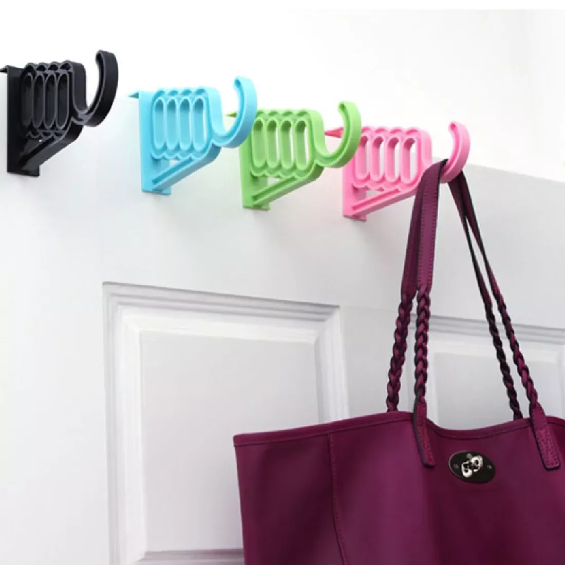 

Home Accessories Foldable Clothes Hanger Drying Rack 5 Hole Suit Bathroom Door Plastic Organizer Storage Rack