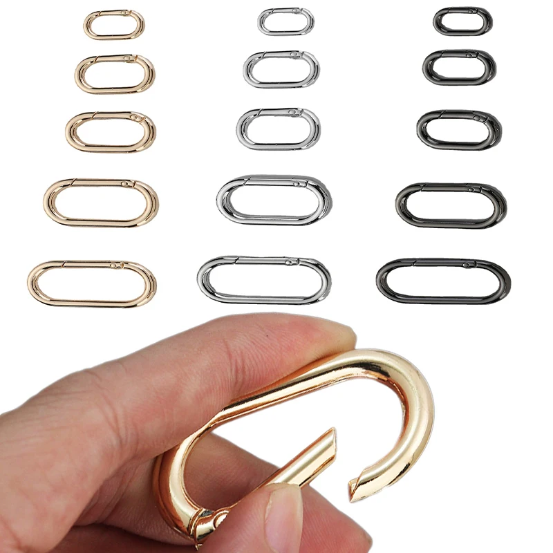 

1PC Oval Spring O Ring Openable Leather Bag Handbag Strap Buckle Connect Keyring Pendant Key Dog Chain Snap Clasp Clip Carabiner