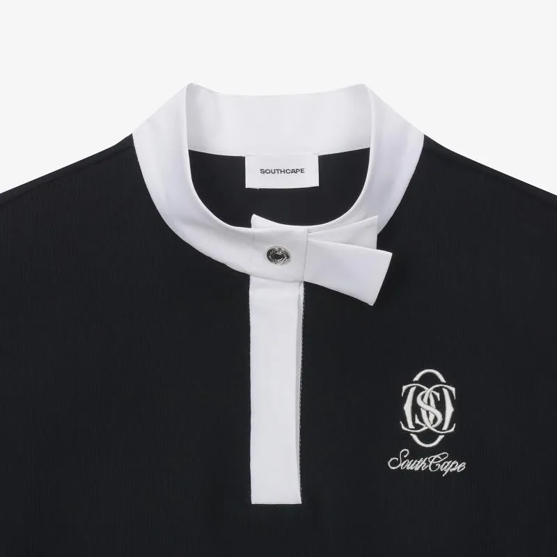 Women's Casual Polo Shirts with Pocktes Regular Fit Short Sleeve Polo Shirt with Contrast Color Collar for Women