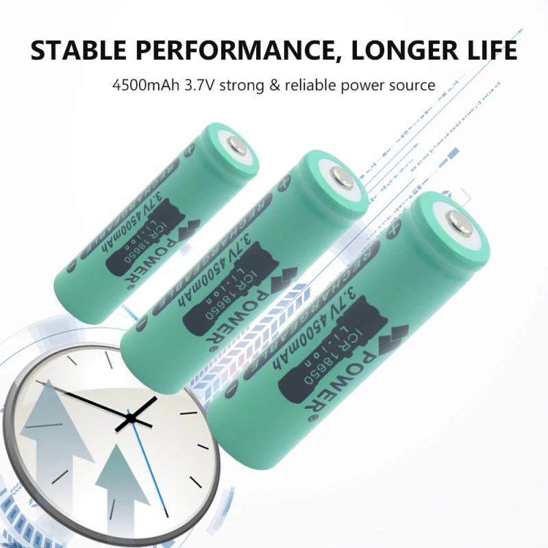 

New 18650 3.7v 4500mAh Rechargeable Li-ion Lithium 18650 Battery Toys Powerbank Flashlight Batteries With 18650 Charger