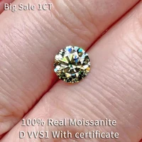 big sale real moissanite stone 1ct 6 5mm green yellow loose lab grown diamonds color d vvs 3ex gemstone moissanite for rings