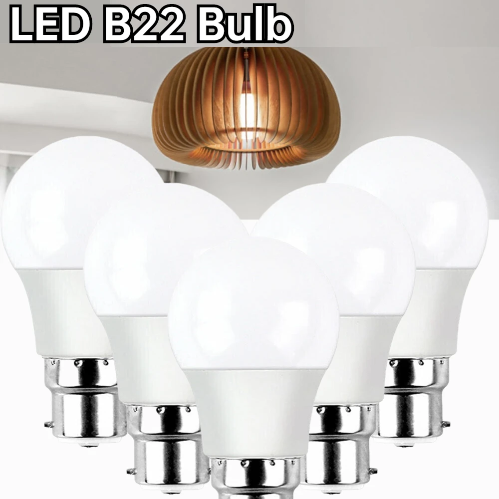 

LED Bulb Lamps B22 Cool White Light 3W-22W Energy-Saving Lamp 3000K/6500K AC110V-265V Anti-Glare for RV House Garden Landscape