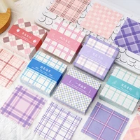 8080mm cute kawaii plaid series memo pad stationery message posted it planner notepads office school supplies