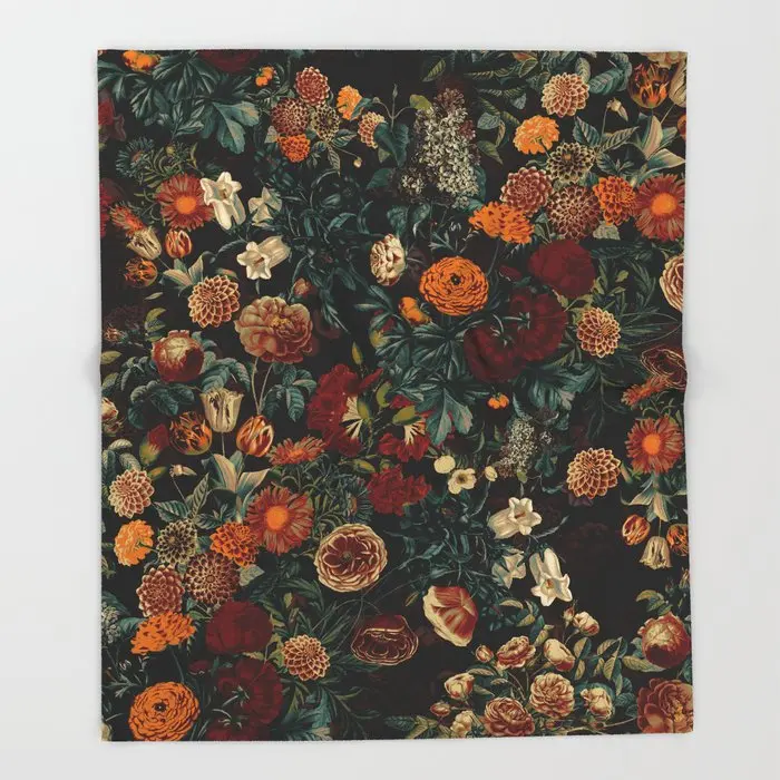 

EXOTIC GARDEN NIGHT Soft Warm Coral Fleece Blanket Home Winter Sheet Bedspread Sofa Throw Flannel Blankets