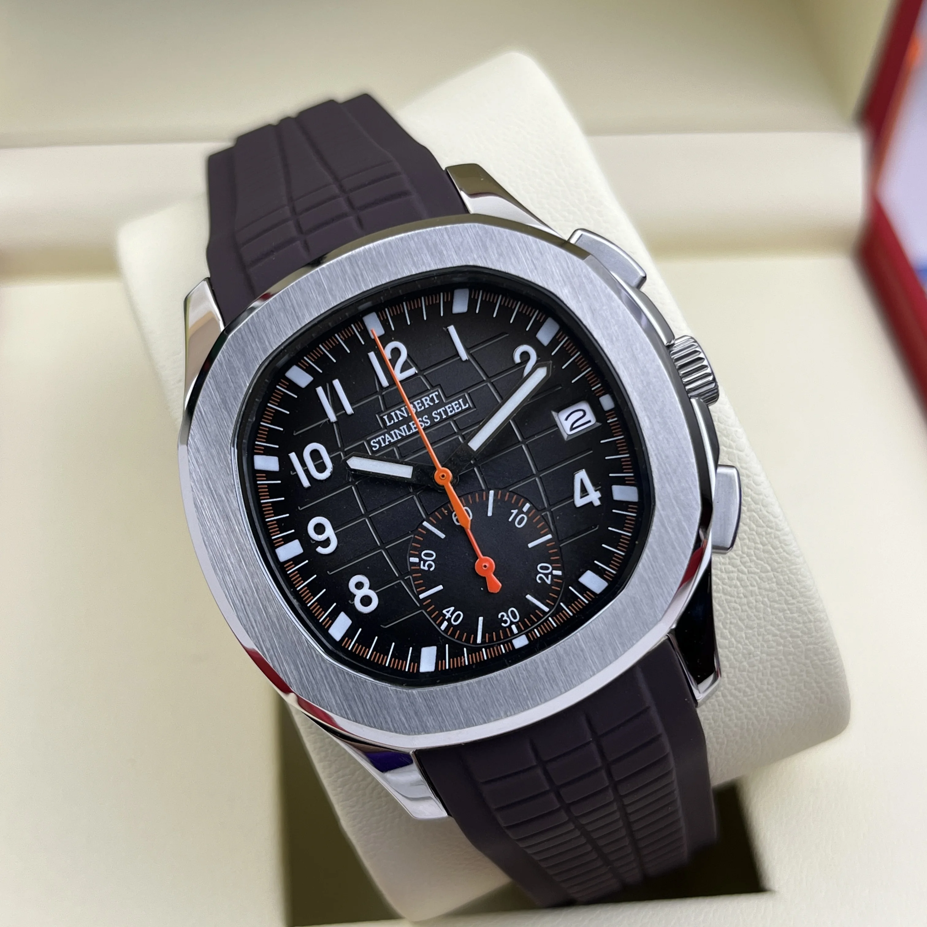 2022 New LINBERT Top Brand Patek Men's Watch Quartz Sports Watch Luminous Waterproof Rubber Strap Relogio Masculino Reloj Hombre