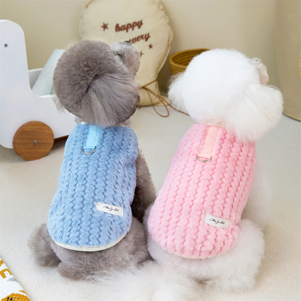 Осенне-зимнее пальто для щенков собак кошек куртка с пряжкой теплая флисовая