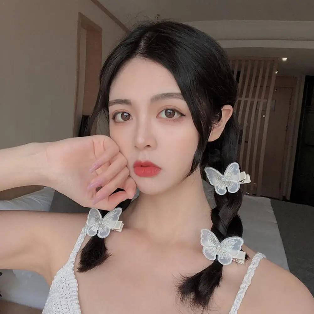 

Lace Embroidery Butterfly Hairpin Pearl Hair Clips For Women Girls Hair Accessories Vintage Decoration Headdress New Year Gifts