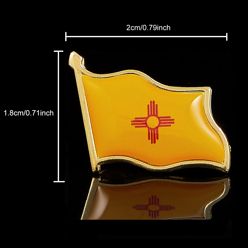 Флаг штата Нью-Мексико США цветные патриотизм булавки для лацканов позолоченная