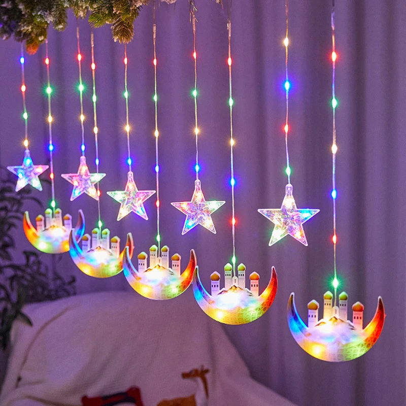 

Светодиодная гирлянда 3 метра, яркая лампа в виде Луны/звезды, 220 В