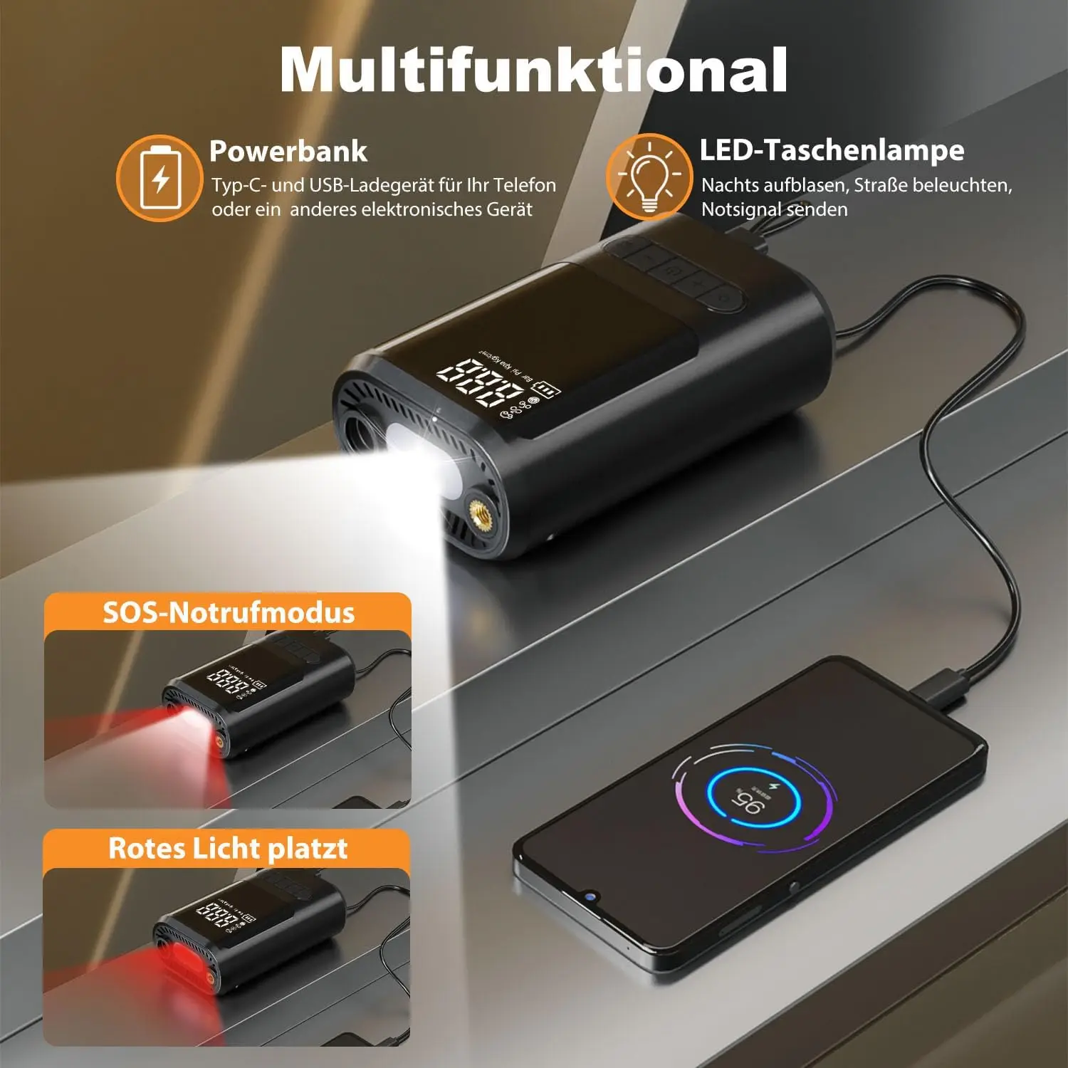 Миниатюрный Портативный Электронный воздушный насос 6000 мАч аккумулятор 150