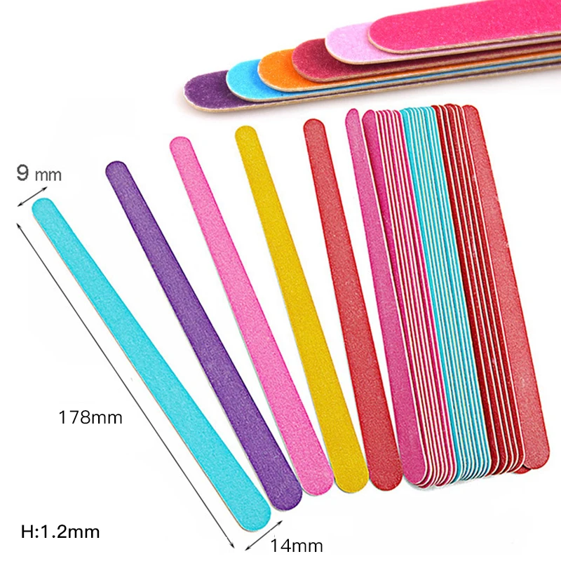 

HEALLOR 10/20PCS Nail Files Brush Durable Buffing Grit Sand Fing Nail Art Accessories Professional Pink Purple Sanding Nail File