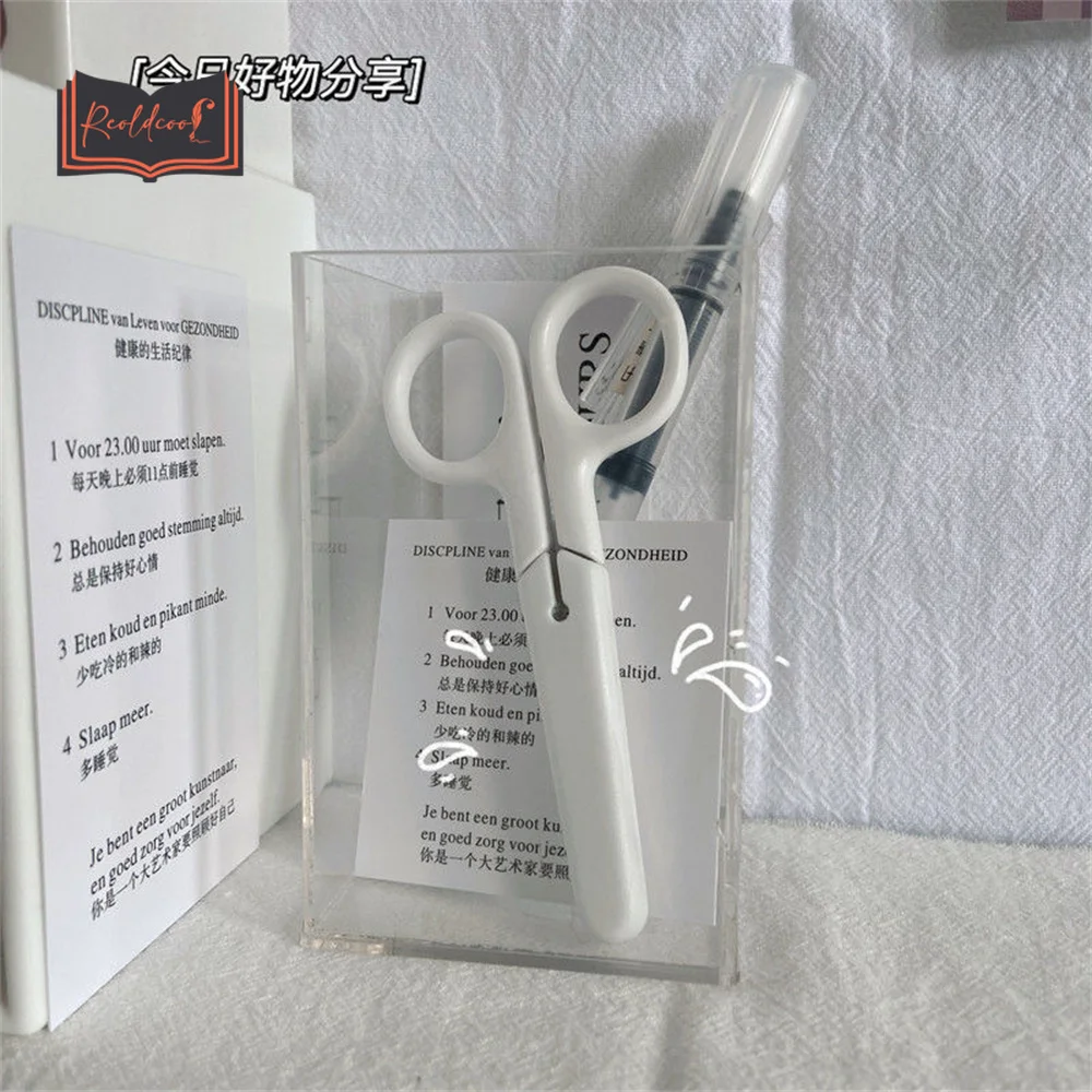 

1pc Mini White Color Scissor INS Portable Stainless Steel Cutter Office Household Scissors Craft Supplies Scissors Kawaii Knife
