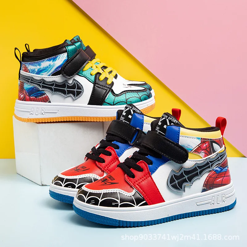

Disney Children Cartoon Boys Girls Casual Shoes Sport Shoes Non-slip Soft Bottom Student Running Shoes Sneakers Green Red Shoes