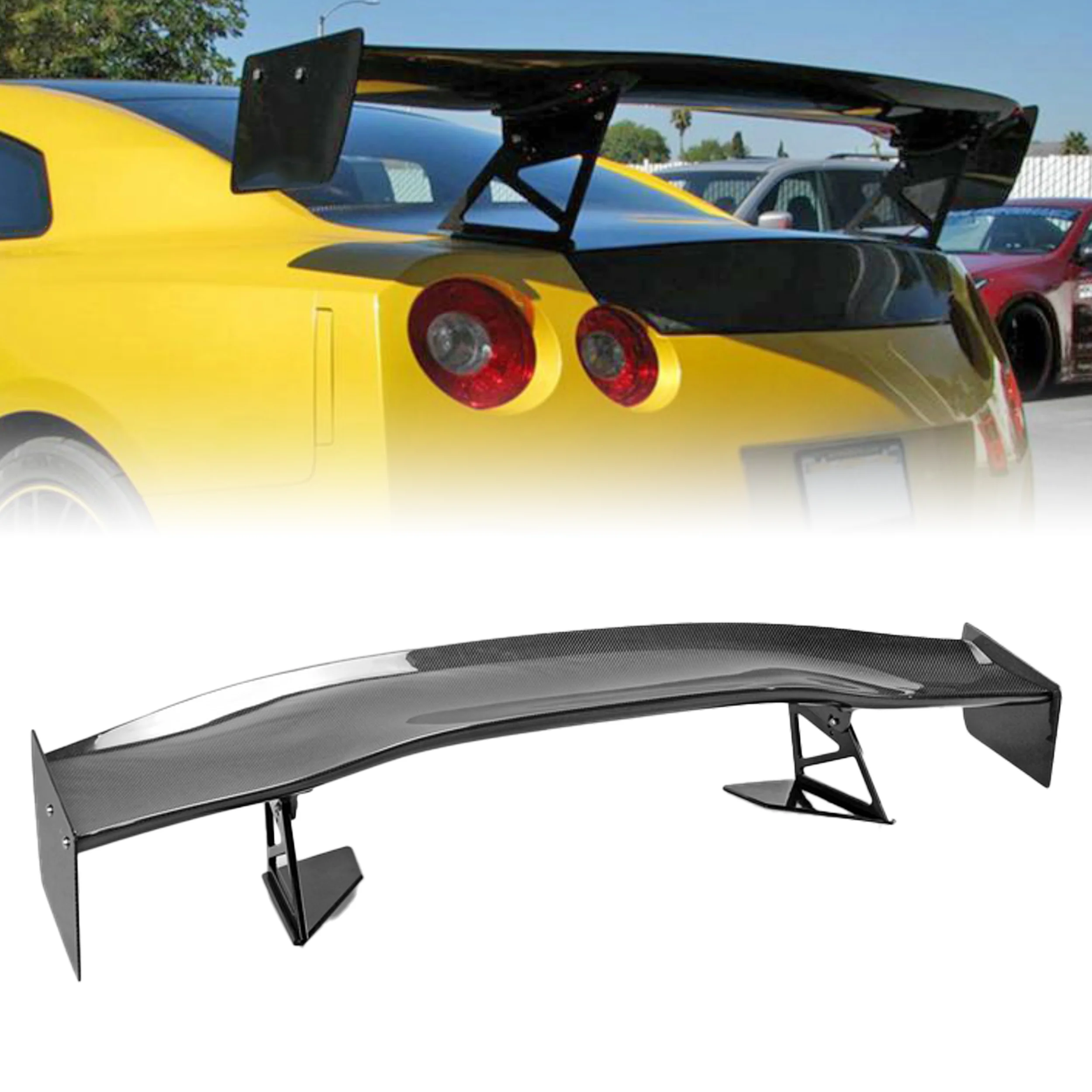 Фото Подходит для nissan R35 GTR AP500, тип 1800 мм, регулируемое карбоновое заднее крыло спойлера GT №1