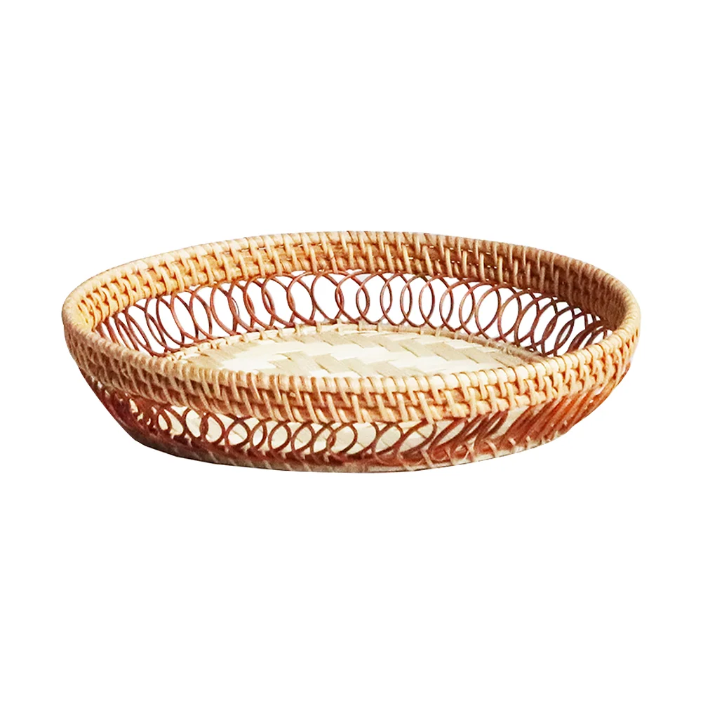 

Basket Woven Wicker Baskets Rattan Serving Fruit Party Storage Decorative Bread Traydough Home Tabletop Wedding Decor Vegetable