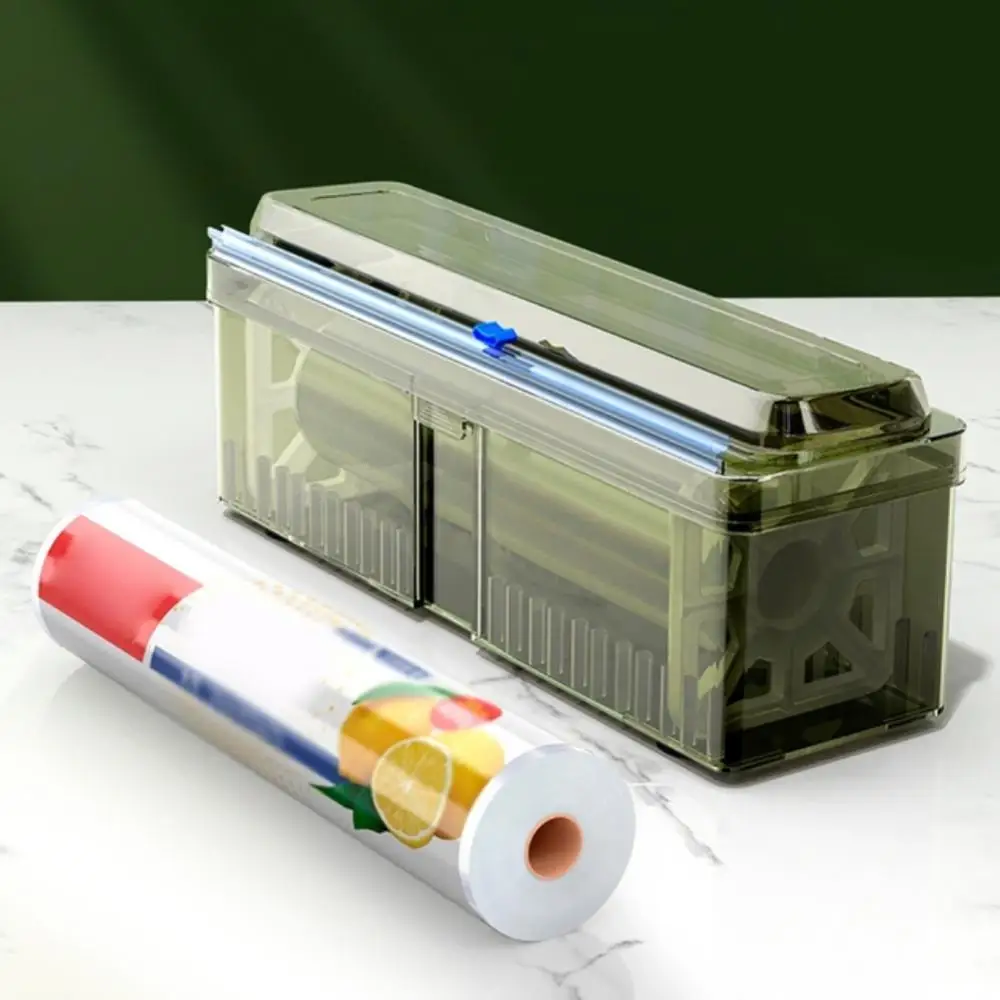 

Wrap Cutting Box 1pcs Cling Film For Aluminum Foil Wax Paper With Slider Cutter Kitchen Tools And Gadgets Cutting Box Refillable