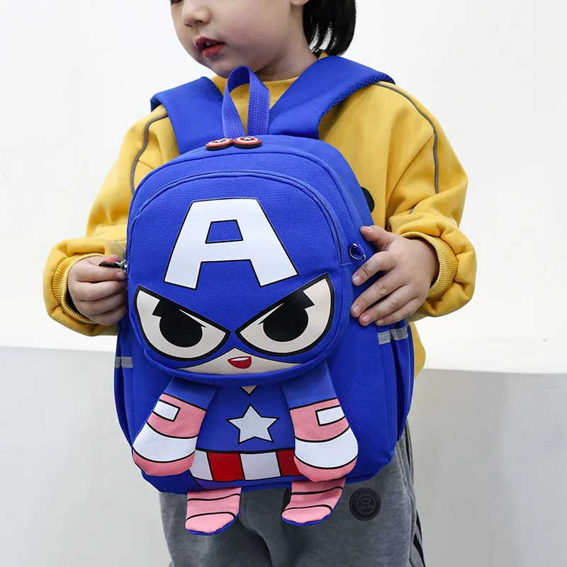 Фото Рюкзак Bandai Spider Man Amine с 3D-печатью, рюкзак с изображением Железного человека, рюкзак для школьников 1-3 классов, двойная сумка через плечо для мальчиков, подарки №4