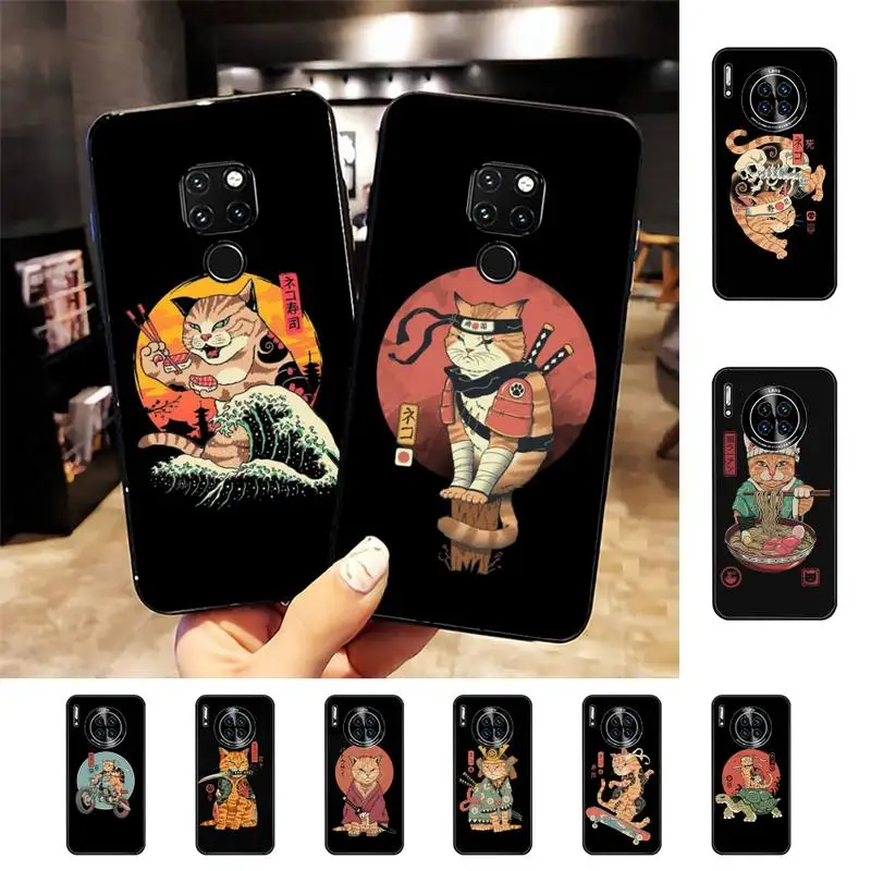 

Japanese Cat Phone Case for Huawei Mate 20 10 9 40 30 lite pro X Nova 2 3i 7se