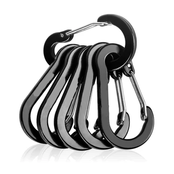 6/12pcs Outdoor Camping Multi Tool Mountaineering Buckle Steel Small Carabiner Clips Fishing Climbing Acessories Dropshipping 1