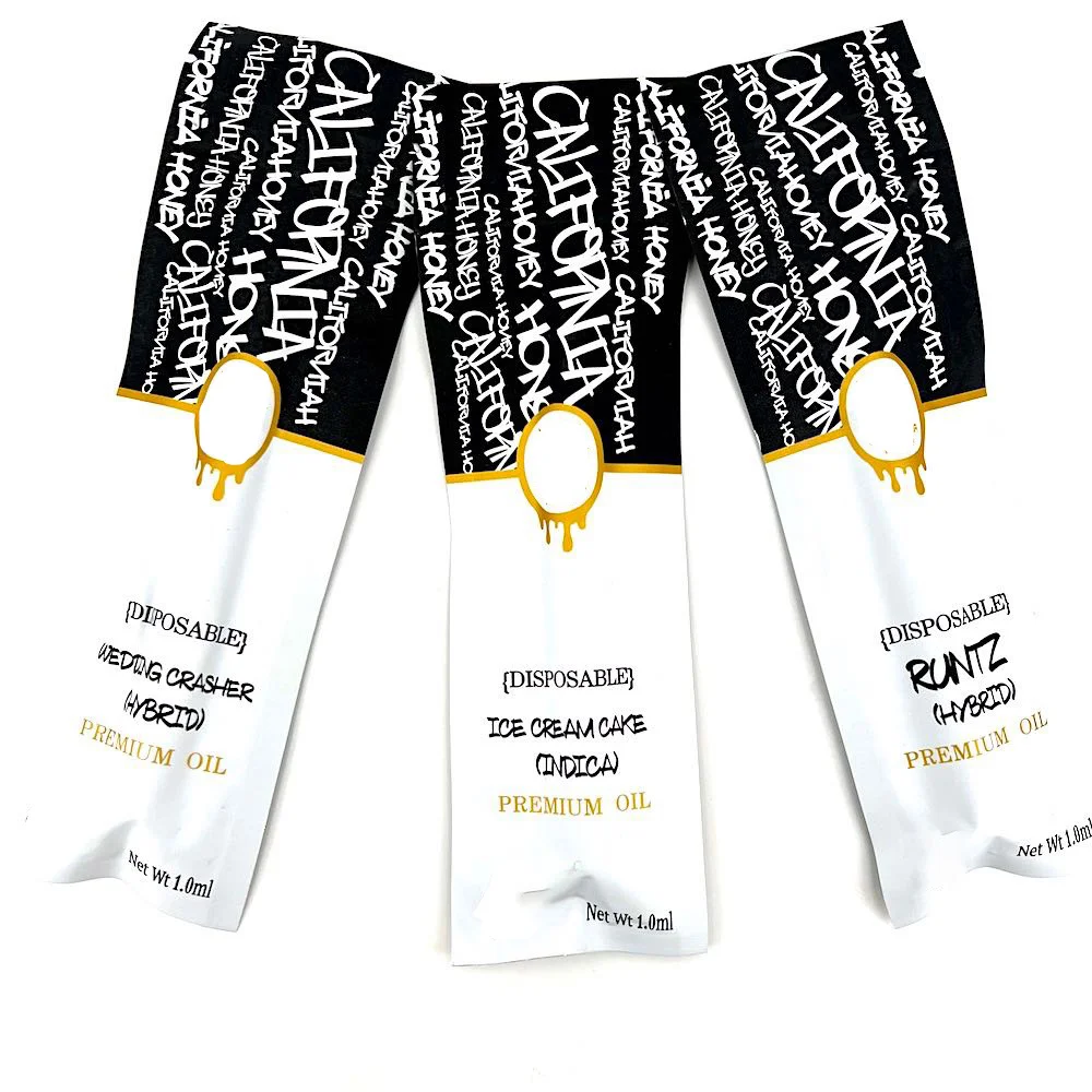 

Empty Mylar Bag Honey Oil Cartridge Pen 1ml Dispoable Storage Aluminum Foil Packageing Customize